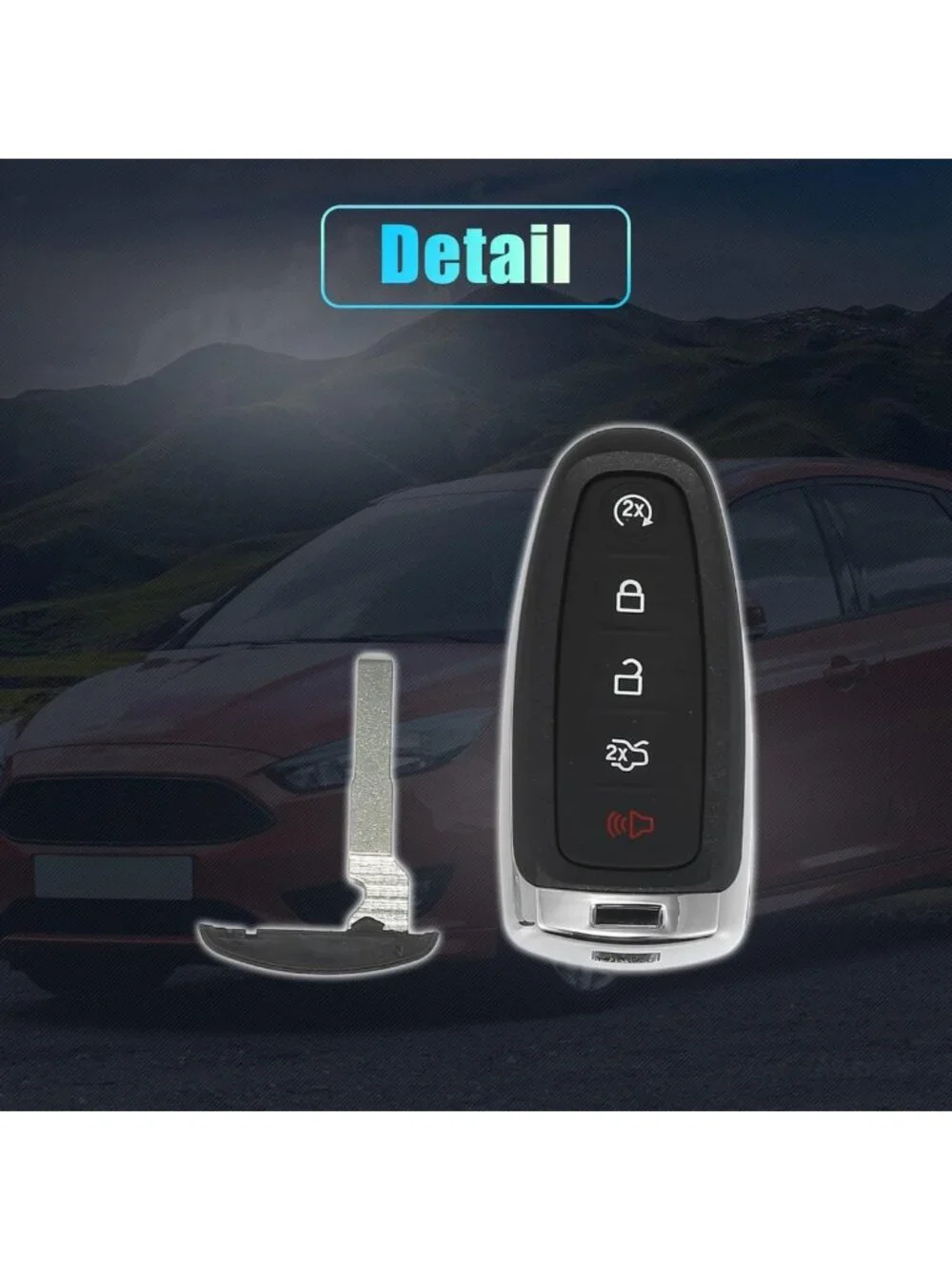 Smart Key Fob Case Cover for Ford Escape, C-Max, Focus SE - Keyless Entry